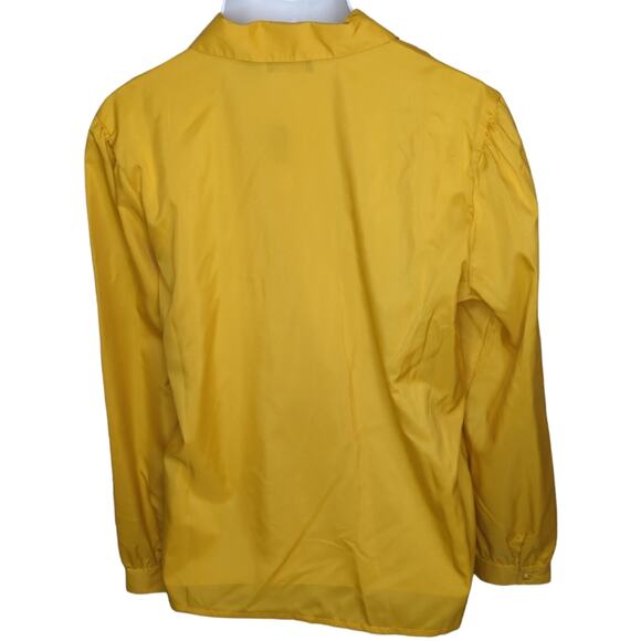 VINTAGE ANN CHABROL Mustard Yellow Button Up Blouse 18 K-Mart Modern Large - Picture 2 of 11